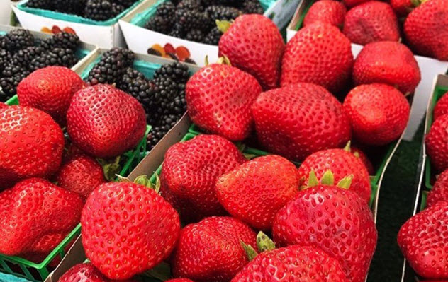 organic strawberries from the farmer's market